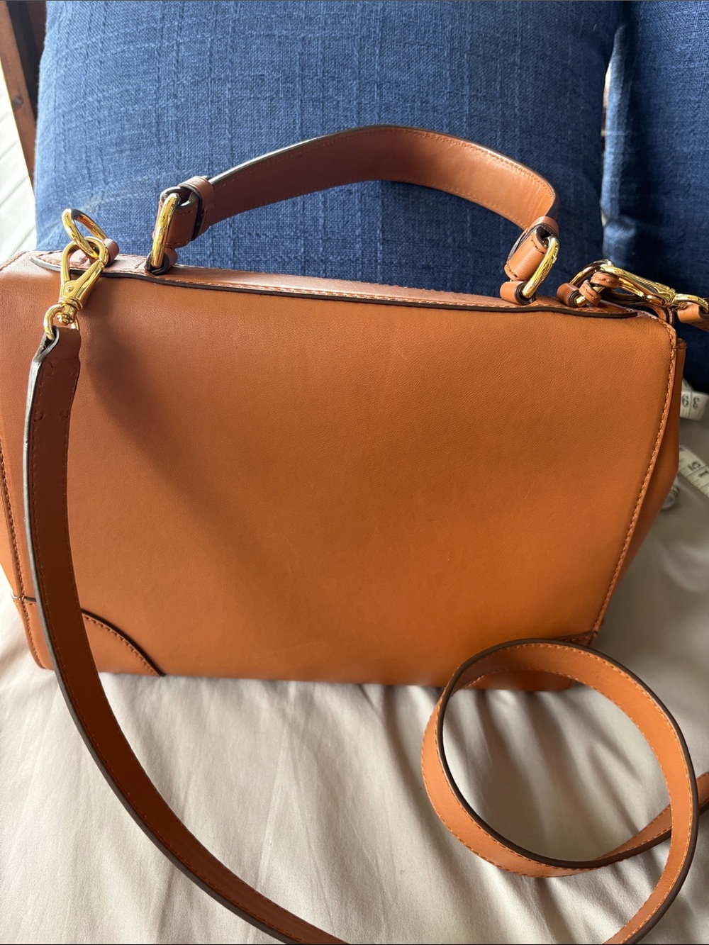 Ralph Lauren Tiffen Calfskin Leather Top-Handle/Shoulder Convertible Adjustable - Picture 4 of 15